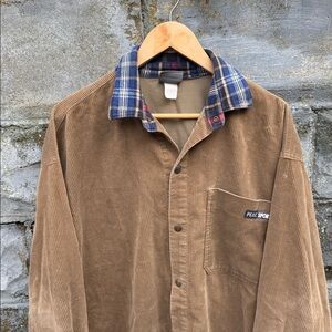 Vintage 90s Corduroy Shirt Jacket Brown XL Surf Skate Shacket